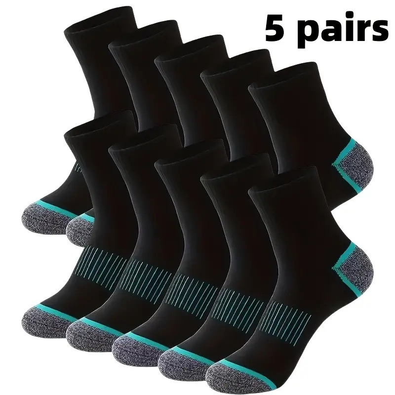 Outdoor Sport Hose - 5足組 メンズ プレミアム スポーツソックス 高品質コットン 柔らかく快適