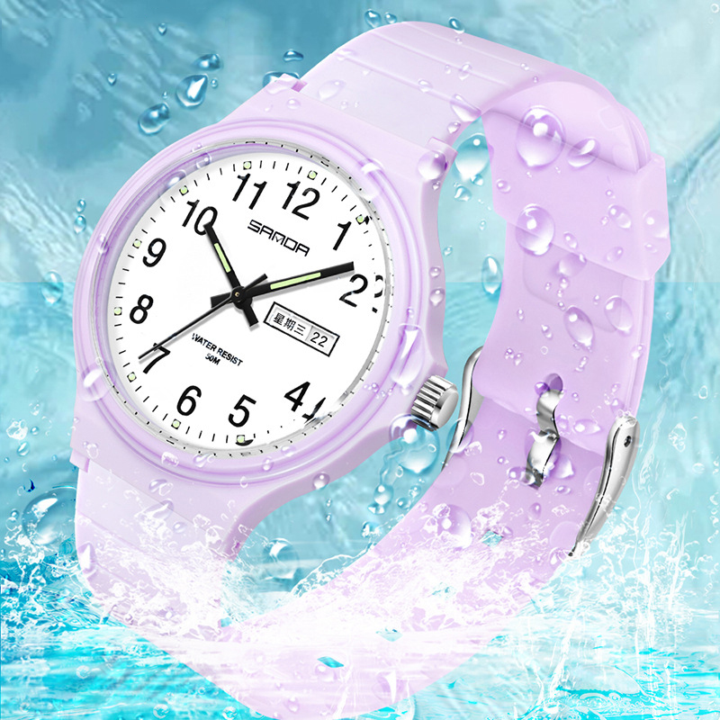 Outdoor Sport Watch - UTHAI L02 レディース腕時計ファッションシンプルなメンズ電子クォーツ時計ダブルカレンダー 30 メートル防水学生スポーツ腕時計