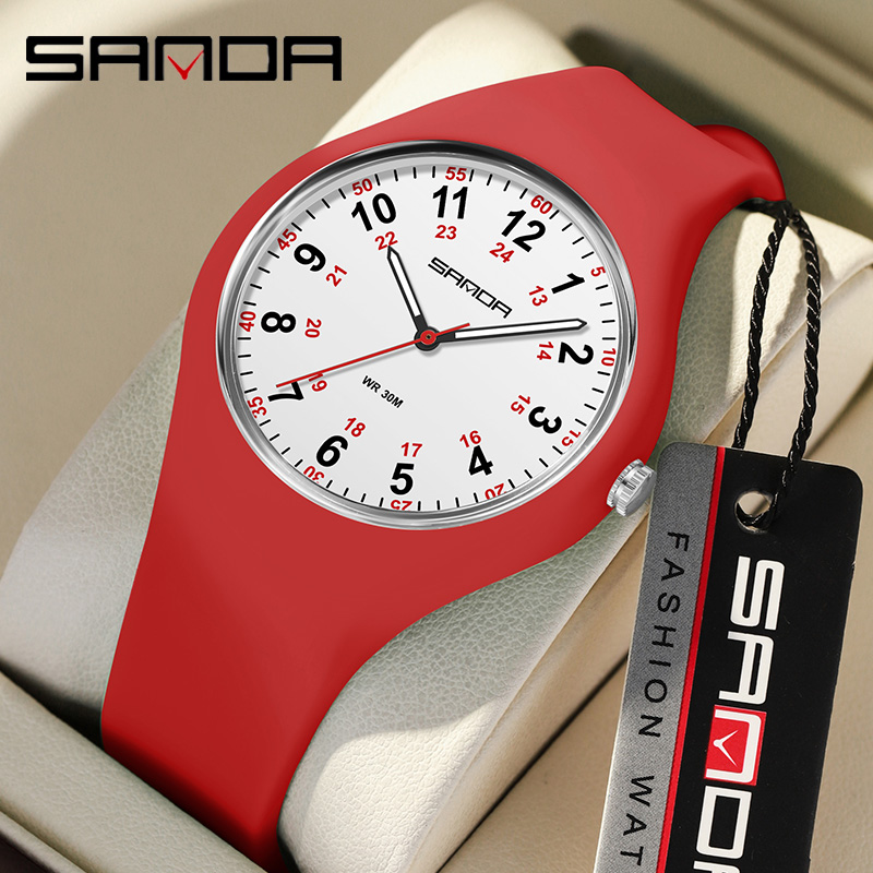 女性用クォーツ腕時計,防水,シリコンブレスレット,スポーツ, - Outdoor Sport Watch のレビューと価格