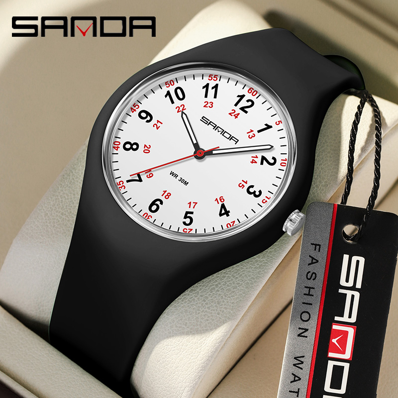 女性用クォーツ腕時計,防水,シリコンブレスレット,スポーツ, - Outdoor Sport Watch のレビューと価格