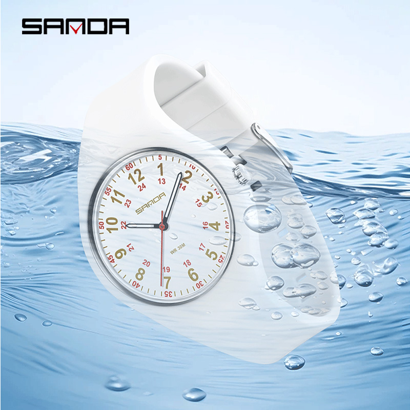 女性用クォーツ腕時計,防水,シリコンブレスレット,スポーツ, - Outdoor Sport Watch のレビューと価格