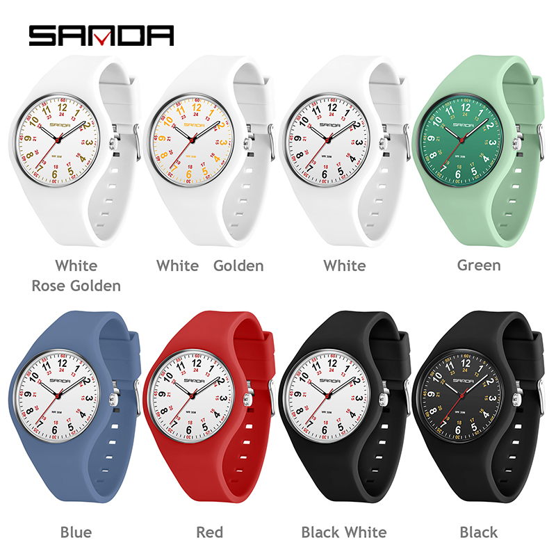 女性用クォーツ腕時計,防水,シリコンブレスレット,スポーツ, - Outdoor Sport Watch のレビューと価格