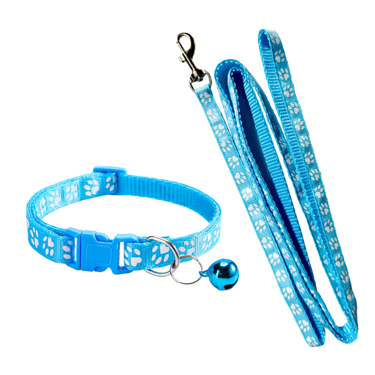 犬の足跡柄ペット牽引ロープ、調節可能な首輪付き子犬用首輪セッ - Headcollar Rope Set のレビューと価格