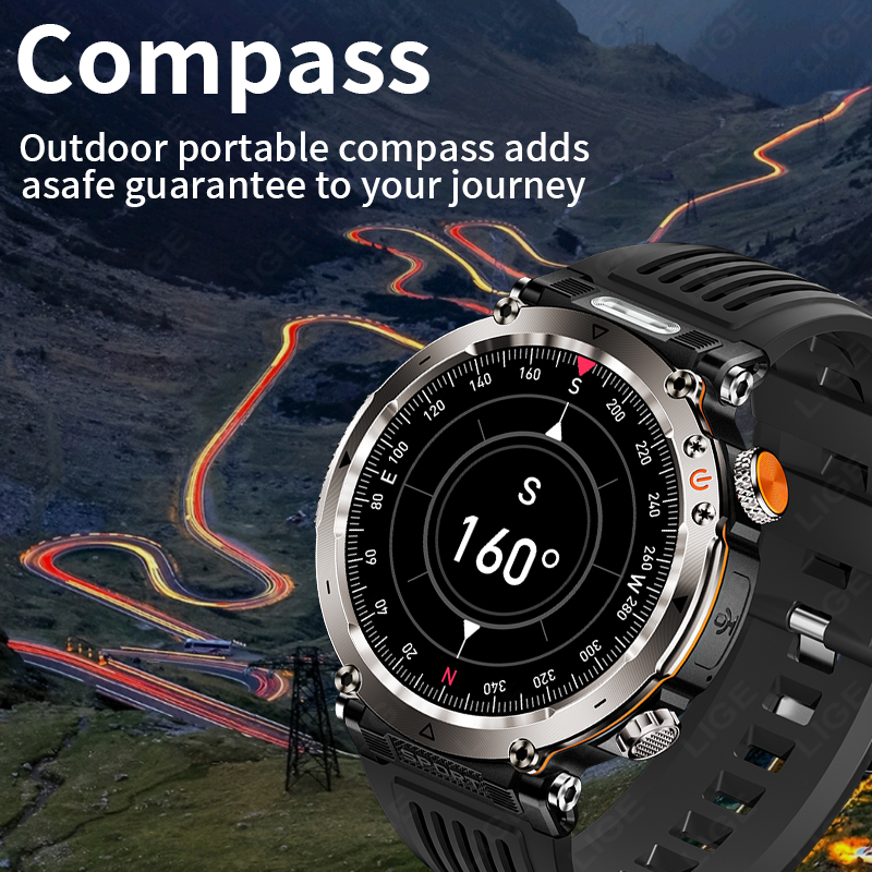 新しい軍事屋外スマートウォッチ男性心拍数モニター時計 LED - Outdoor Sport Watch のレビューと価格