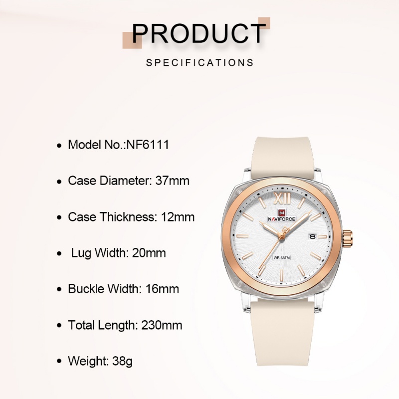 NAVIFORCE ミニマリストスタイルの女性用クリエイティ - Outdoor Sport Watch のレビューと価格